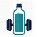 Icono de pesas y una botella de agua, representando fitness