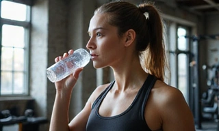 Atleta bebiendo agua después de un entrenamiento intenso