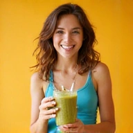 Mujer joven con una sonrisa radiante, mostrando un estilo de vida saludable